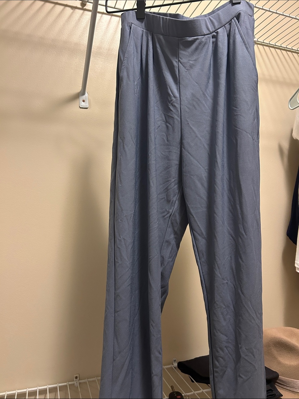 Leith Light Blue Wide-Leg Trousers